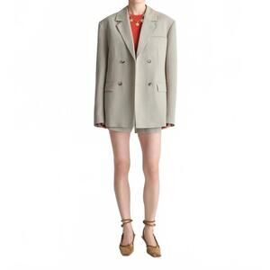 NEW NANUSHKA diante boxy blazer in sand grey
